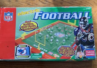 Vintage Tudor Nfl Electric Football Game W/ Box Official Patriots Vs.  Panthers