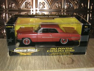 Rare Ertl American Muscle 1962 Pontiac Catalina 421sd 1/18 Red Coupe Id 32938