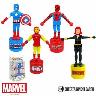 Marvel Wooden Push Puppets Vintage Retro Style [buy One Or More]