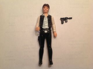 Star Wars Vintage Figure Han Solo Large Head Hk Coo With Authentic Accessory