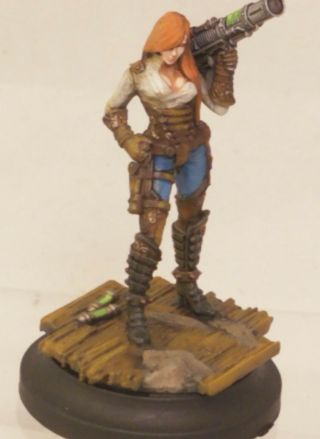 Wild West Exodus 28mm Painted Female Cow Boy W/ Missile Launcher