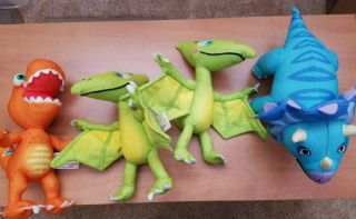Dinosaur Train Buddy T - Rex Plush,  Tank Triceratop & 2 Pterydactyls,  Pbs Kids