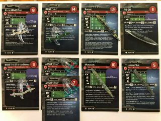 Axis And Allies War At Sea Japanese Sub,  Destroyers And Aircraft Cards