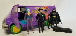 Vintage 1990 The Joker Van Toy Biz Batman,  Jack Nicholson Joker,  Bob,  And Robin