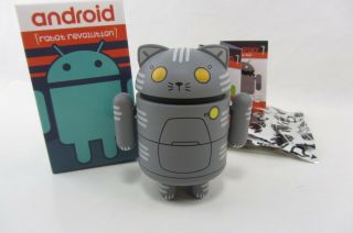 Gray Cat Bot Chuckboy Google Android Mini Robot Revolution - 3 " Vinyl Figure