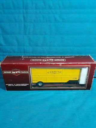 Bachmann G Scale Flat Car With Closed Trailer Et&wnc Big Haulers 98320