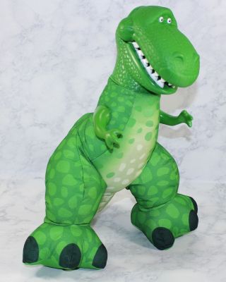 Fisher Price Mattel Toy Story Roaring 14 " T - Rex Plush Green Dinosaur Squeeze Toy