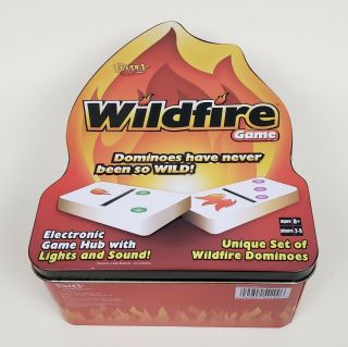 Wildfire Dominoes Electronic Game Lights Sound Fundex Tin 2005