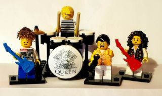 Queen Freddie Mercury Bohemian Rhapsody Custom Lego Minifigure Set with Drums 4