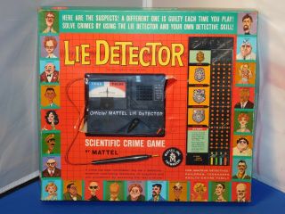 1960 Mattel Lie Detector Scientific Crime Board Game Complete
