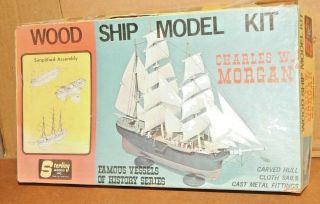 Vintage Sterling Models Famous Vessels Wood Ship Model Kit " Charles W.  Morgan "