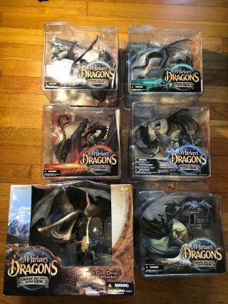Mcfarlane’s Dragons Complete Set Of 6 Action Figures Quest For The Lost King Mib