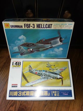 Otaki Ww2 Adversary F6f - 3 Hellcat And K - 61 Tony Hen 1/48