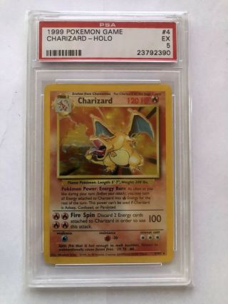 Charizard Holo Rare Pokemon Card 4/102 Base Set Psa Graded 5 Ex 23792390