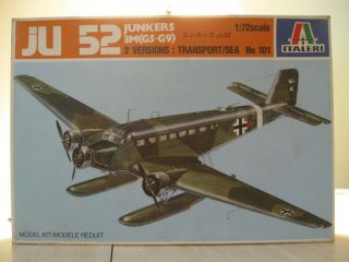 Italeri 1/72 Junkers Ju52 3m (g5 - G9) Land Or Floatplane 101