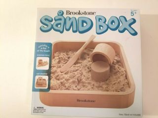 Brookstone Sand Box 9.  5 " X 9.  5 " With Cylindrical Mold And Shaping Tool