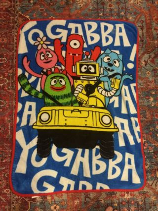 Yo Gabba Gabba Fleece Blanket Large 29 " X 38 " Cast Two - Sided 2011 Licensed