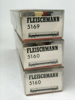 Fleischmann Ho/oo Scale Railway Coaches X 3,  5160 & 5169
