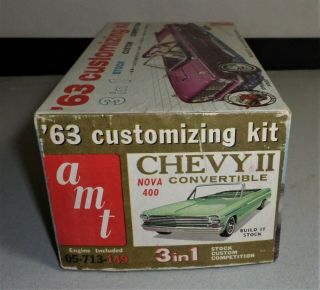 1963 Chevrolet Chevy Ii Nova Convertible,  Empty Kit Box,  Amt Kit 05 - 713