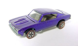 1968 Mattel Hot Wheels Redline Custom Barracuda Purple W Dark Interior Us