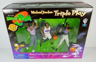 Space Jam Michael Jordan Triple Play Action Figure Set (1996) Playmates Vtg