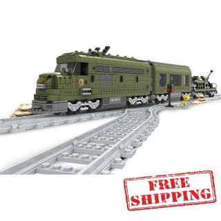 764pcs Military Construction Transport Train Building Blocks Bricks Model Diy
