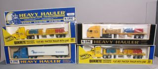 K - Line Heavy Hauler Conrail & Quikrete O Scale Tractor Trailers [4] Ln/box