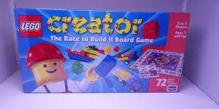 Vintage Nib Lego Creator The Race To Build It Board Game Factory 1999