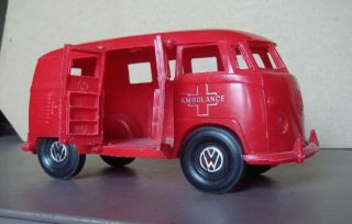 Vw Red Plastic Ambulance Volkswagen Micro Bus Gay Toys