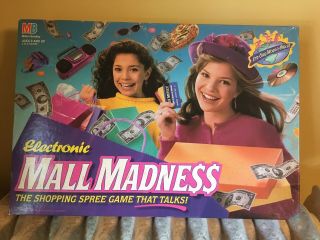 Electronic Mall Madness 1996 Milton Bradley Board Game &