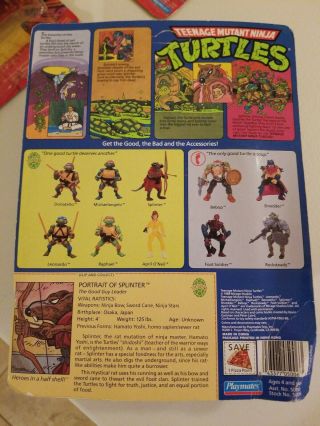 Factory Playmates 1988 Teenage Mutant Ninja Turtles Master Splinter 2
