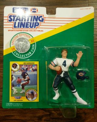 Starting Lineup Jim Harbaugh 1991 Figure Toy Nib Nfl Slu Bears Football