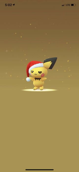 Shiny Pichu With Santa Hat (pokemon Go) Extremely Rare
