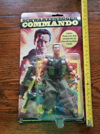 Arnold Schwarzenegger Vintage 1985 Commando Action Figure On Card