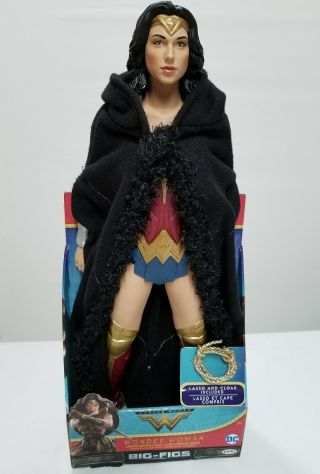 19 " Wonder Woman Doll Action Figure W/lasso & Cloak Big Figs Dc Comics