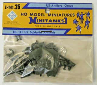 Ho Vintage Minitanks Z - 141 U.  S.  Artillery Group Soldier Figures Roco Mip