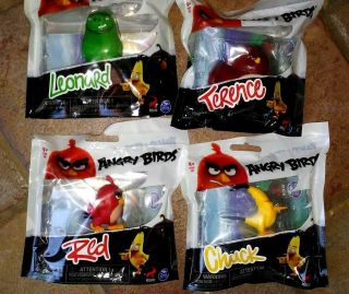 Angry Birds Collectible Miniature Figure 4 Packs Terence Chuck Leonard Red