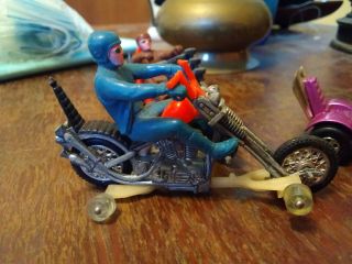 1971 Hot Wheels Rrrumblers Torque Chop Motorcycle Blue Rider And Track Guide -