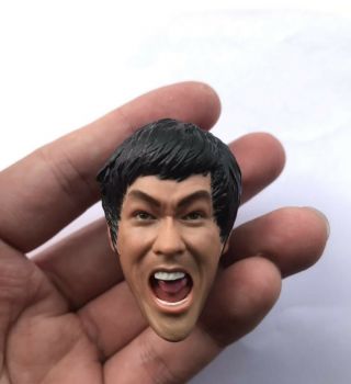 1:6 Scale Bruce Lee Head Sculpt Enter The Dragon Game Of Death For 12 " Male Doll