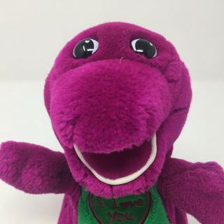 Vintage 1990 ' s Barney 12” I Love You Plush Doll Stuffed Animal Purple Dinosaur 2