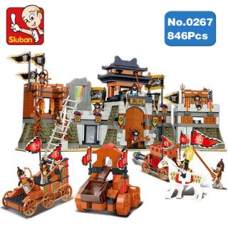Sluban B0267 Three Kingdoms Military War Castle Soldier Car Building Blocks Toy