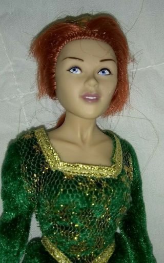 Pretty Princess Fiona Doll Shrek Plush Mcfarlane Toy Green Velvet Dress