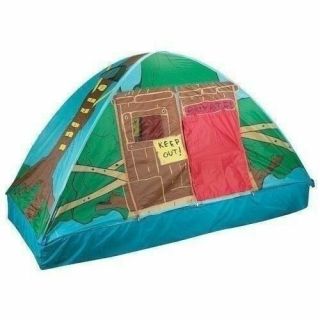 Kids Twin Size Bed Tent Tree Club House Fits Over Mattress