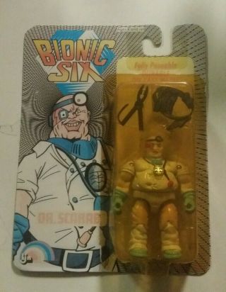 Vintage Rare Bionic Six Dr.  Scarab Figure On Card By Ljn Toys 1986 Estate
