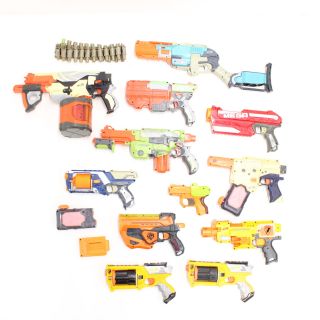 13 X Assorted Hasbro Nerf Dart Blaster And Soaker Toy Bundle Outdoor Games 458