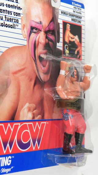 Galoob Toys WCW Sting The Stinger Wrestling pink trunks MOC Foreign card 3