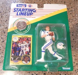 Starting Lineup 1991 Nfl Jeff George Figurine And Card