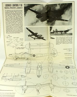 WWII Fighting Plane Plans Lightning Typhoon Curtiss Spitfire Mosquito Corsair,  1 2