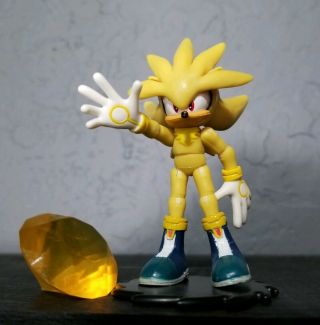 Jazwares Sonic The Hedgehog Silver 3 Inch Figure With Stand And Diamond