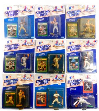 (2) 1988 Slu Baseball Figures,  (7) 1989 Starting Lineup Figures